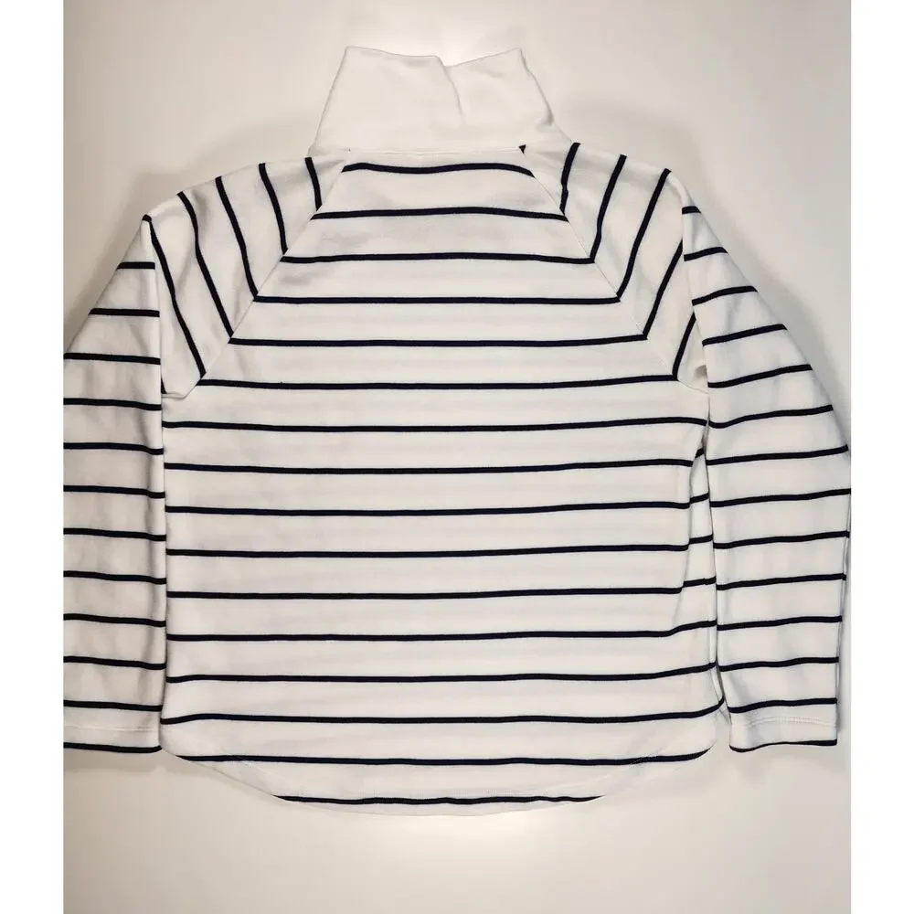 J.Crew Striped Funnel Neck Pullover Nautical Preppy Sweatshirt M‎